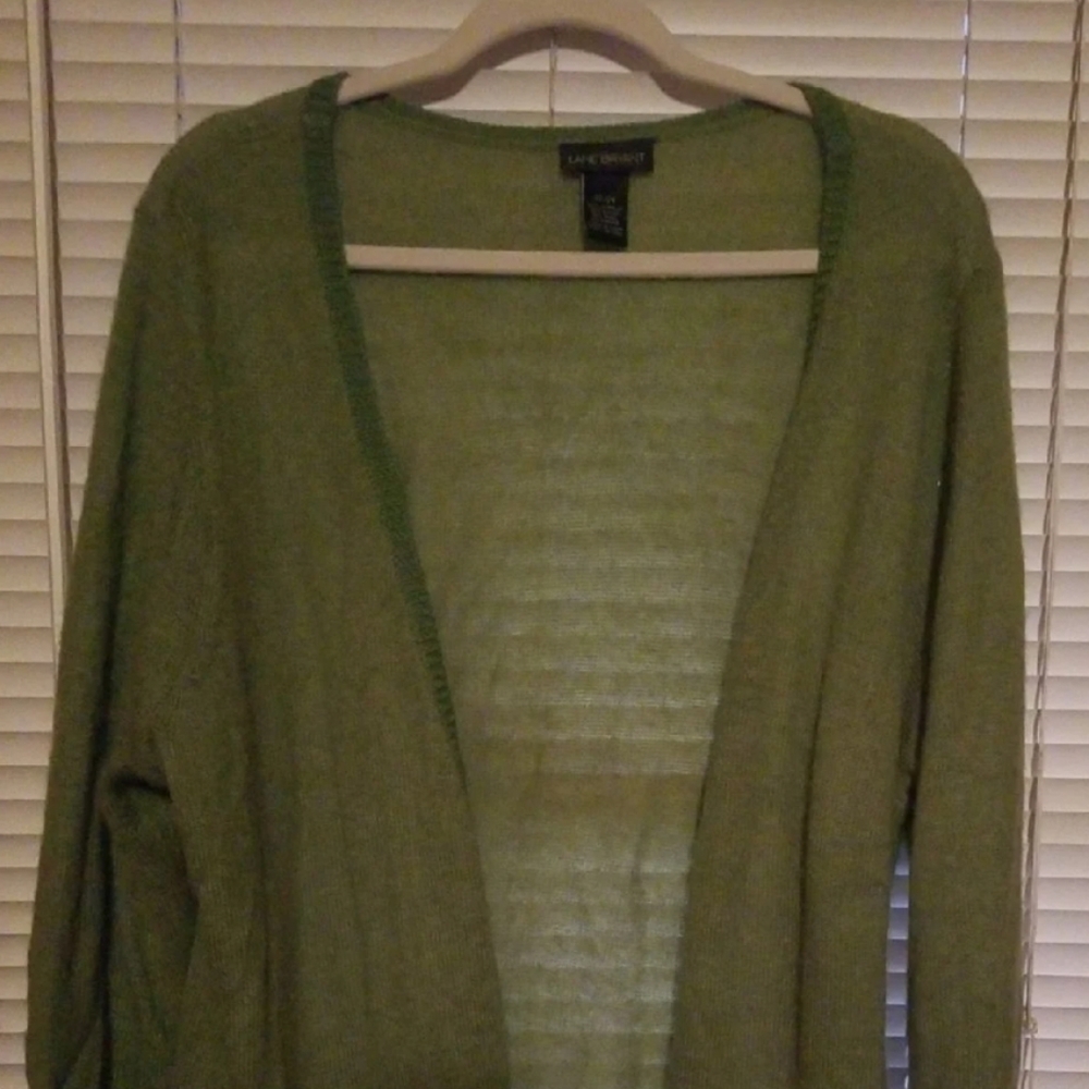 Lane Bryant 22/24 green cardigan sweater